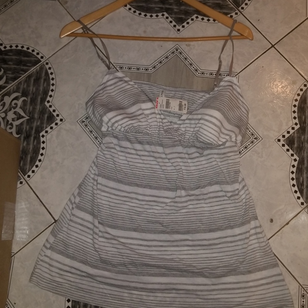 Full Tilt Sexy Padded Striped Tank Top Sz M NWT
